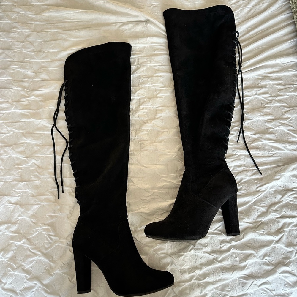 TOP Moda Black Over the Knee Boots